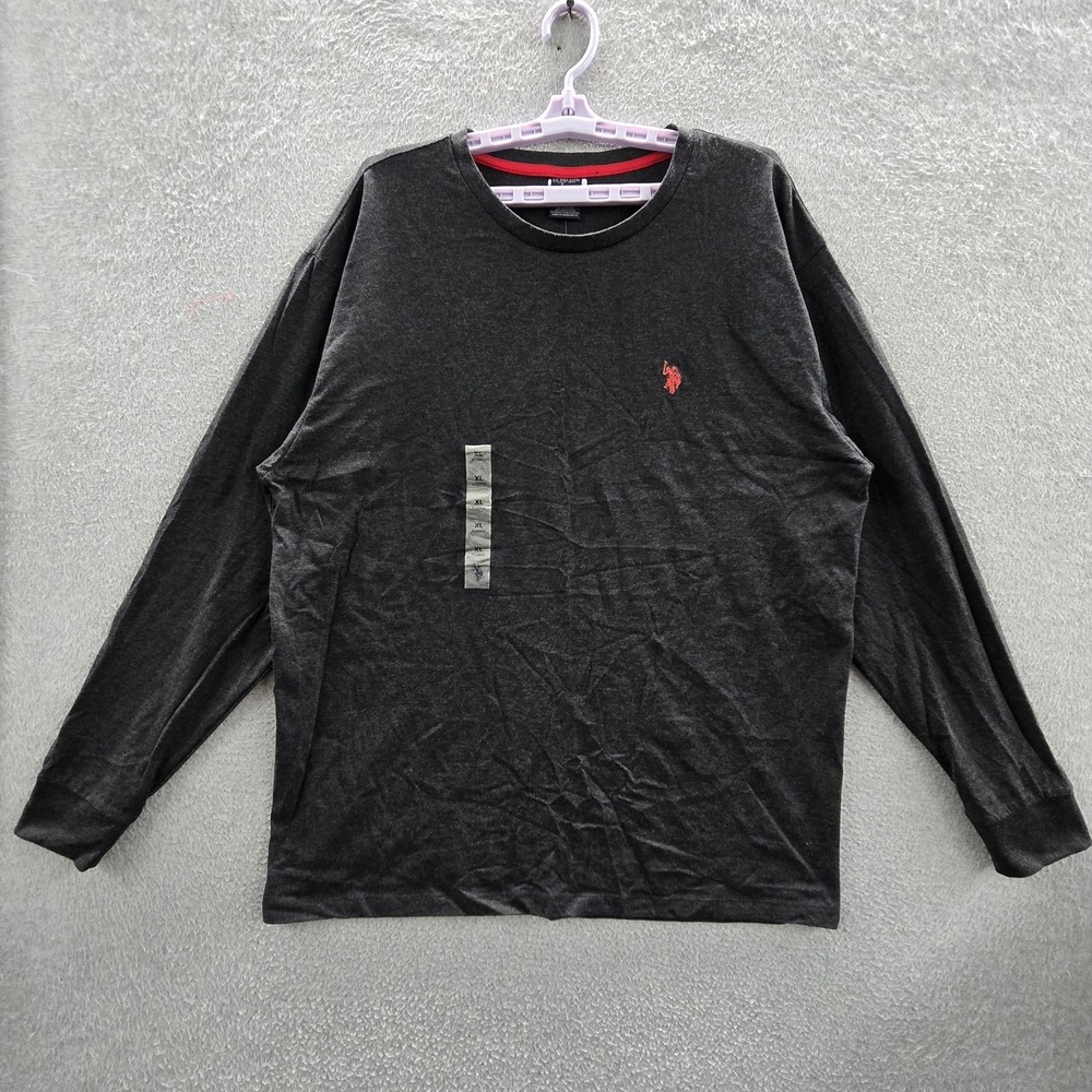 U.S. Polo Assn. Men Shirt XL Dark Gray Embroidered Logo Long Sleeve NWT